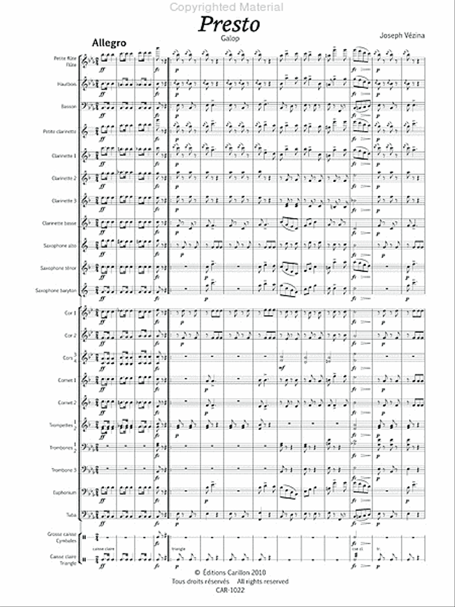 Presto Presto Concert Band scores gallery preview page 3