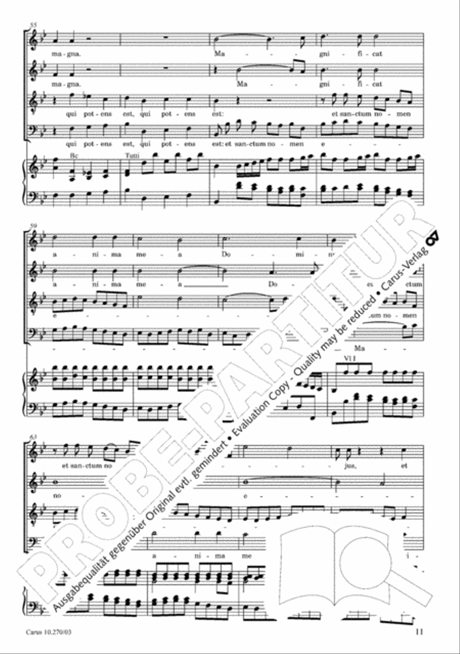 Magnificat in B flat major 4-Part scores gallery preview page 12