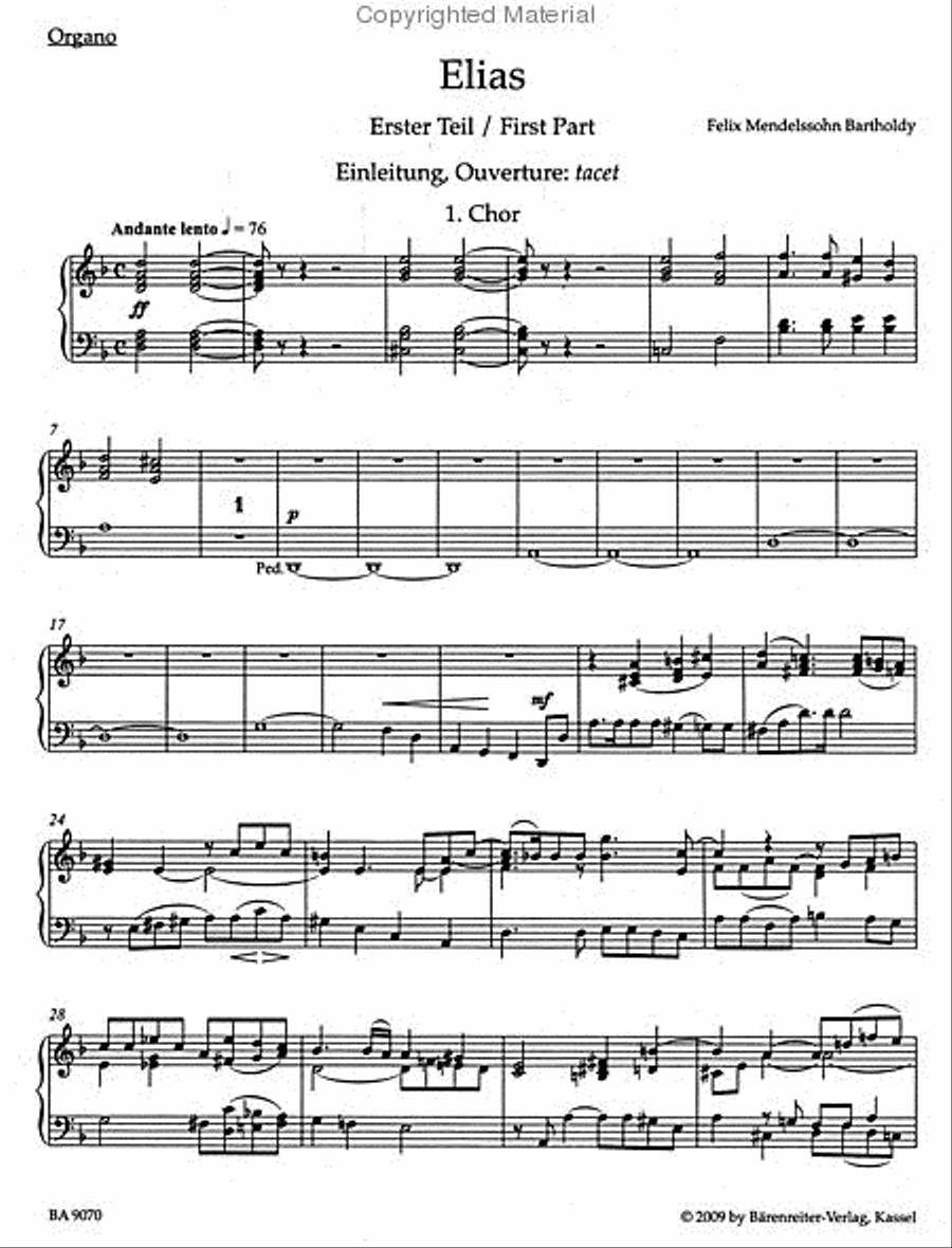Elijah, op. 70 Organ scores gallery preview page 2