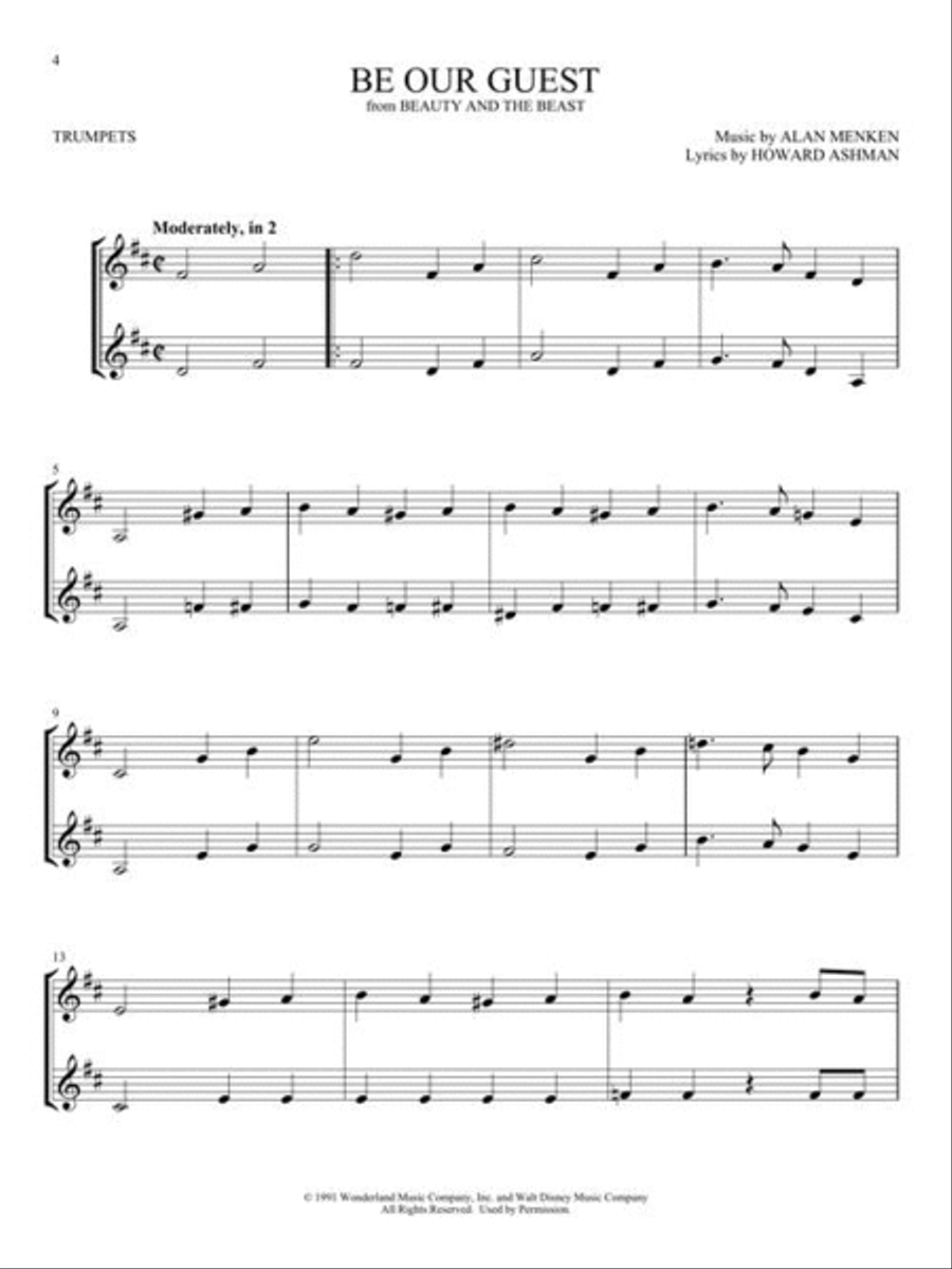 Disney Favorites for Two Trumpet Duet scores gallery preview page 5