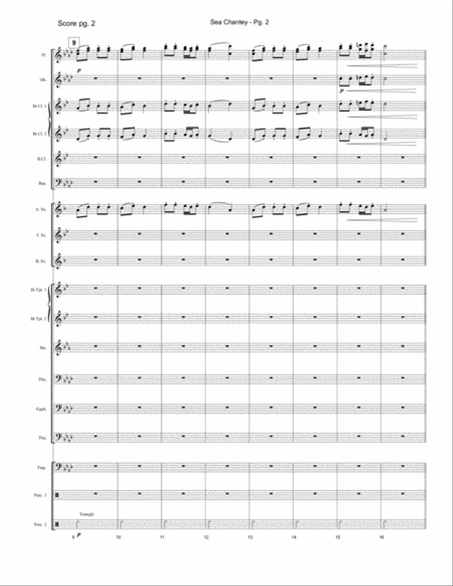 Sea Chantey Concert Band scores gallery preview page 3