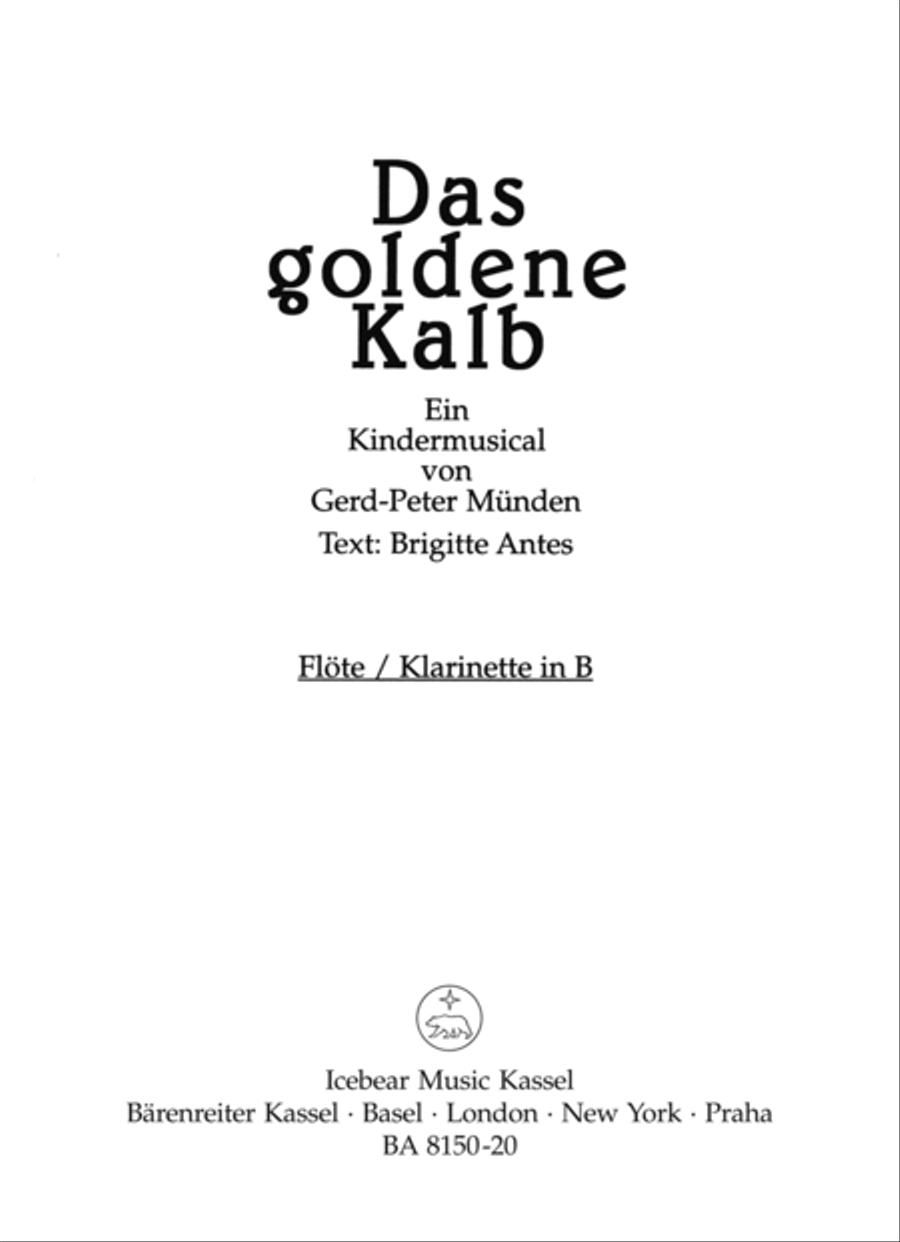 Das goldene Kalb Das goldene Kalb Clarinet scores gallery preview page 1