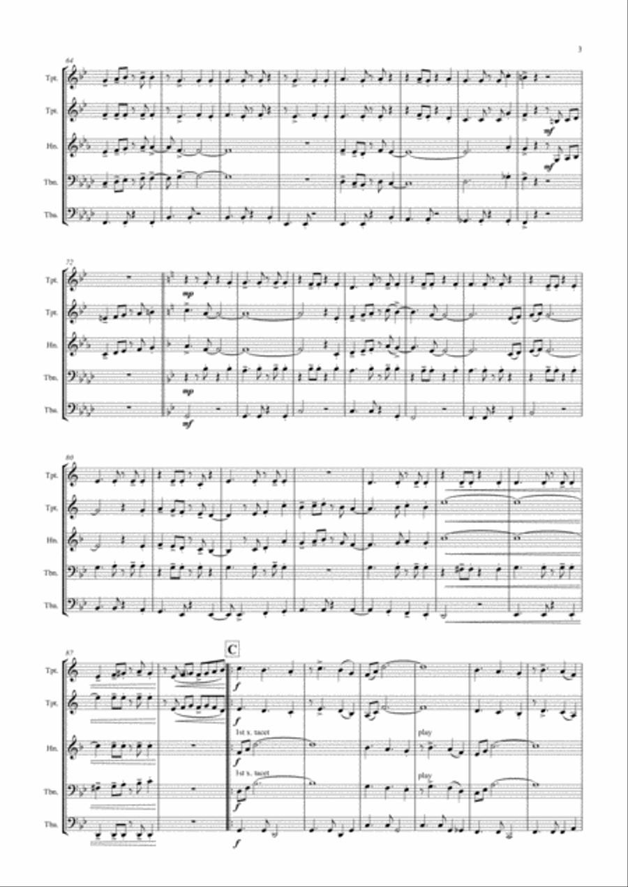 The girl I want to live with - Latin/Calypso - Brass Quintet Brass Quintet scores gallery preview page 4