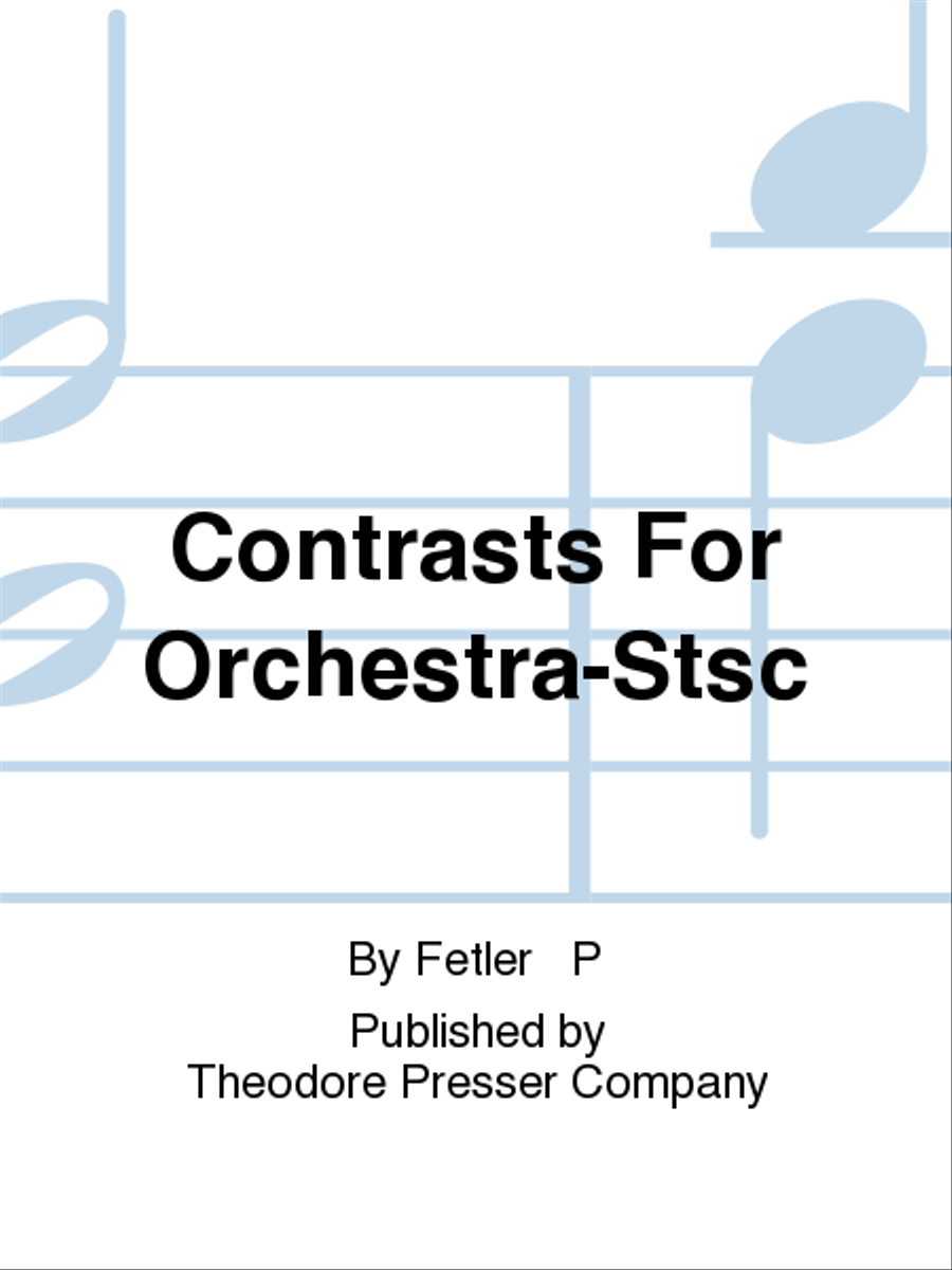 Book cover for Contrasts for Orch-Stsc