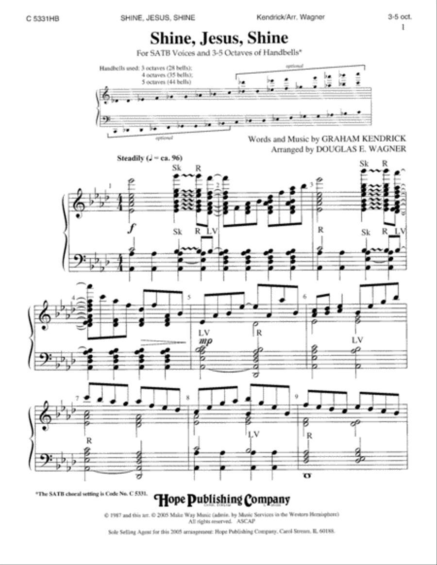 Shine, Jesus, Shine 5-Octaves scores gallery preview page 1