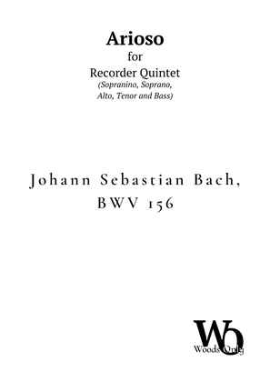 Book cover for Arioso by Bach for Recorder Choir Quintet