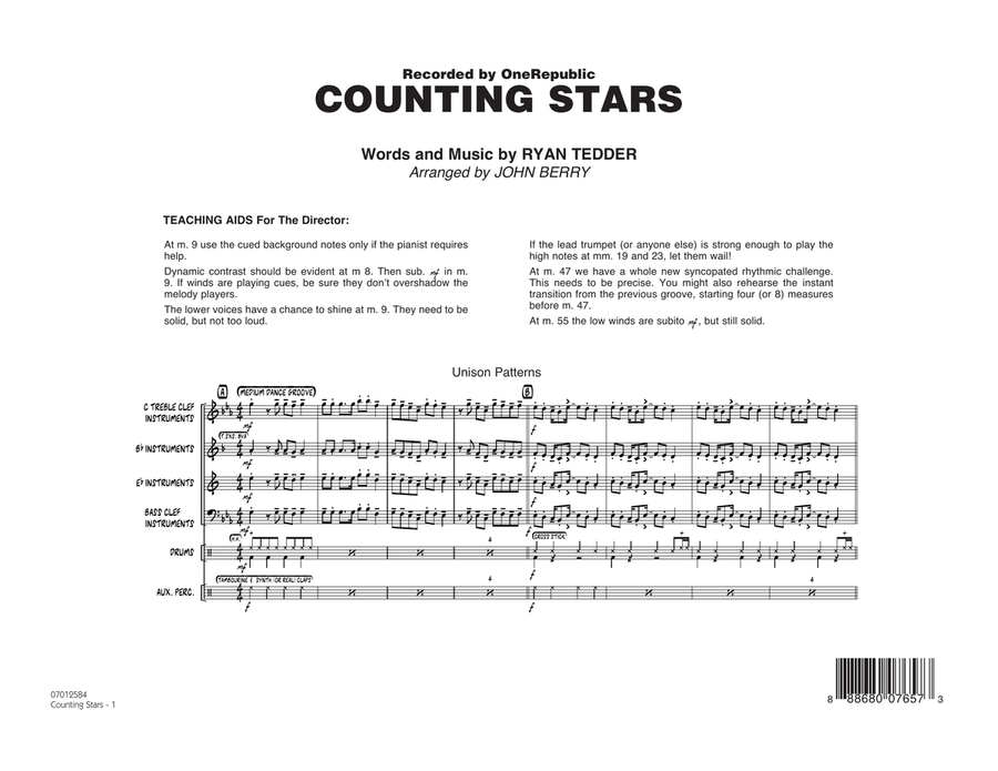Counting Stars - Conductor Score (Full Score)