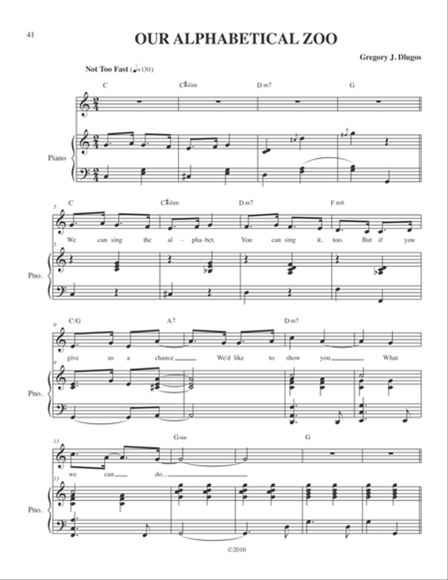 Our Alphabetical Zoo Our Alphabetical Zoo Voice scores gallery preview page 1