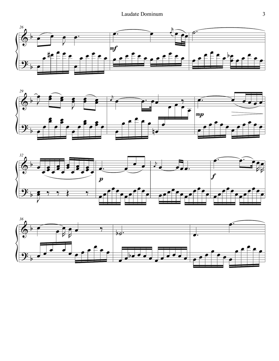 Laudate Dominum Laudate Dominum Piano Solo scores gallery preview page 3