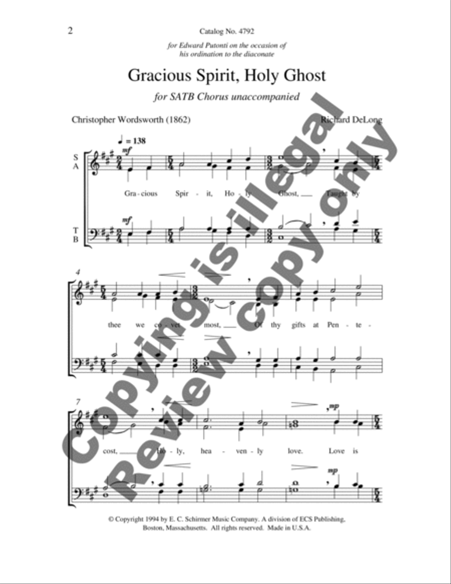 Gracious Spirit, Holy Ghost 4-Part scores gallery preview page 5
