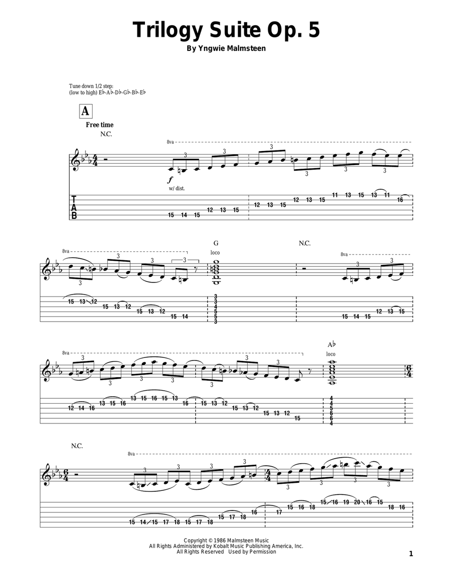 Trilogy Suite Op. 5 Classical Guitar scores gallery preview page 1