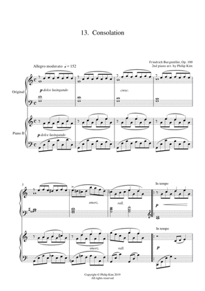 13. Consolation 25 Progressive Studies Opus 100 for 2 pianos Friedrich Burgmüller