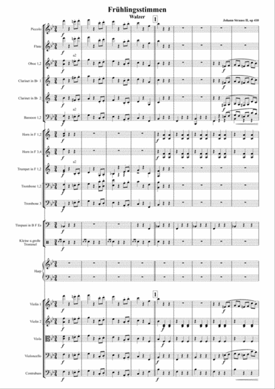 Frühlingsstimmen Walzer op 410 Full Orchestra scores gallery preview page 2