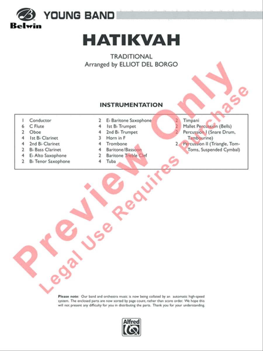 Hatikvah Concert Band scores gallery preview page 2