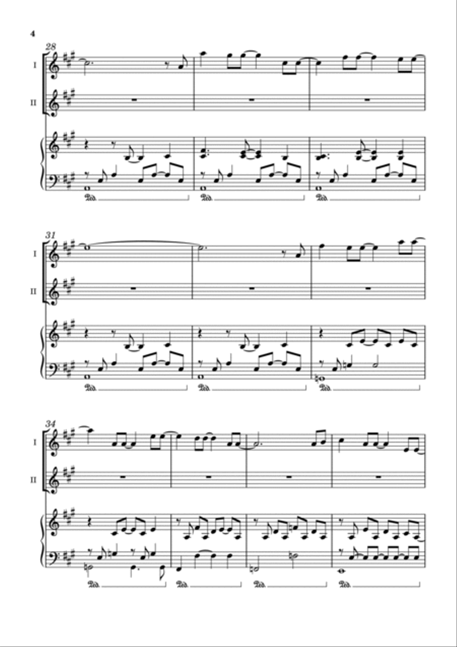 Through the Clouds Flute Solo scores gallery preview page 4