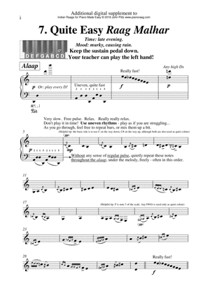Quite Easy Raag Malhar (Easy Raags for Piano Made Easy - additional digital supplement)