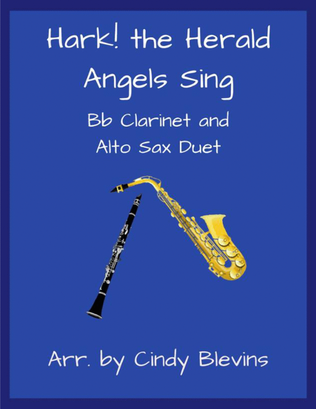 Book cover for Hark! the Herald Angels Sing, Bb Clarinet and Alto Sax Duet