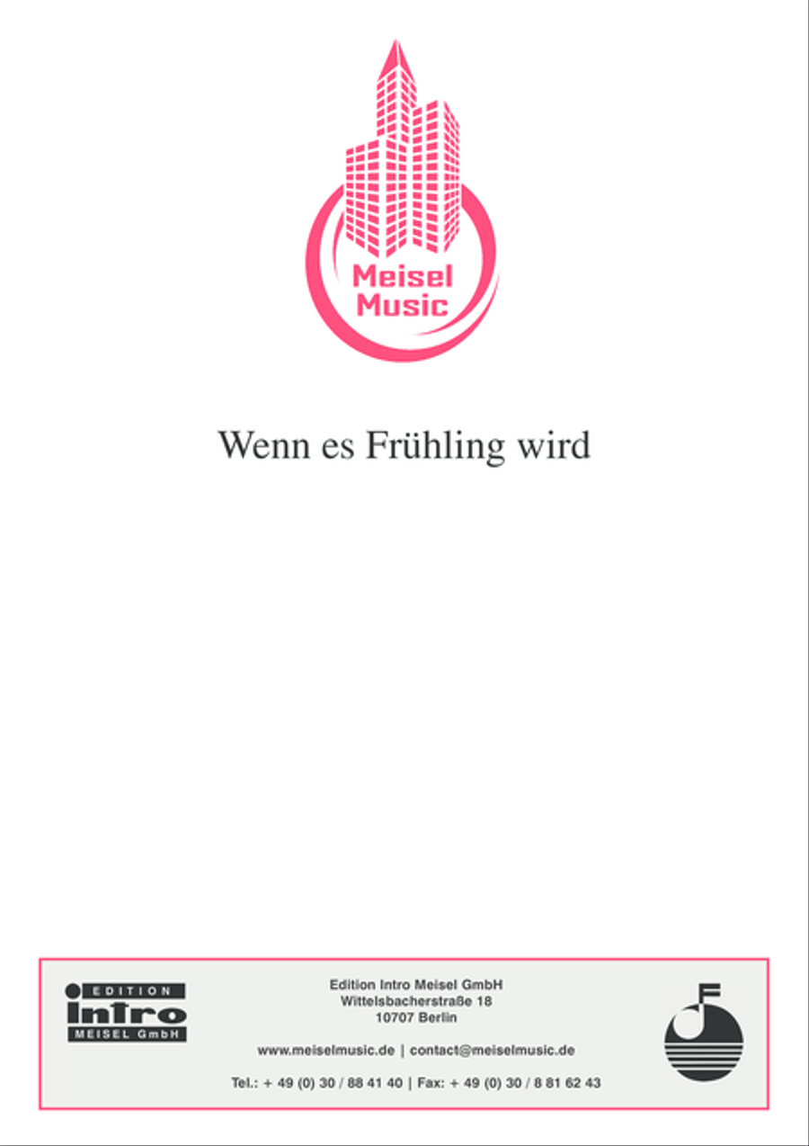 Wenn es Fruhling wird Piano, Vocal scores gallery preview page 1