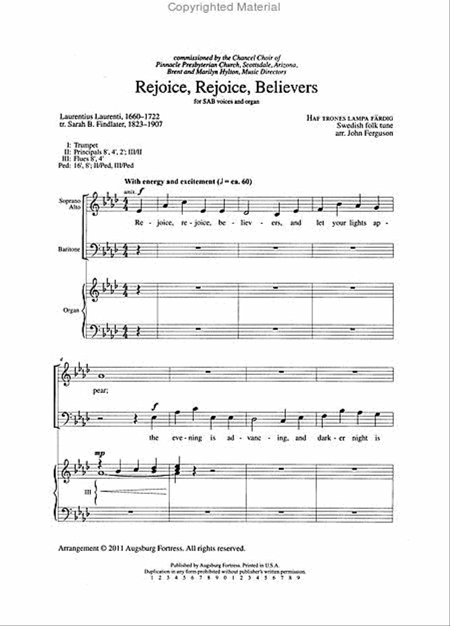 Rejoice, Rejoice, Believers 3-Part scores gallery preview page 2