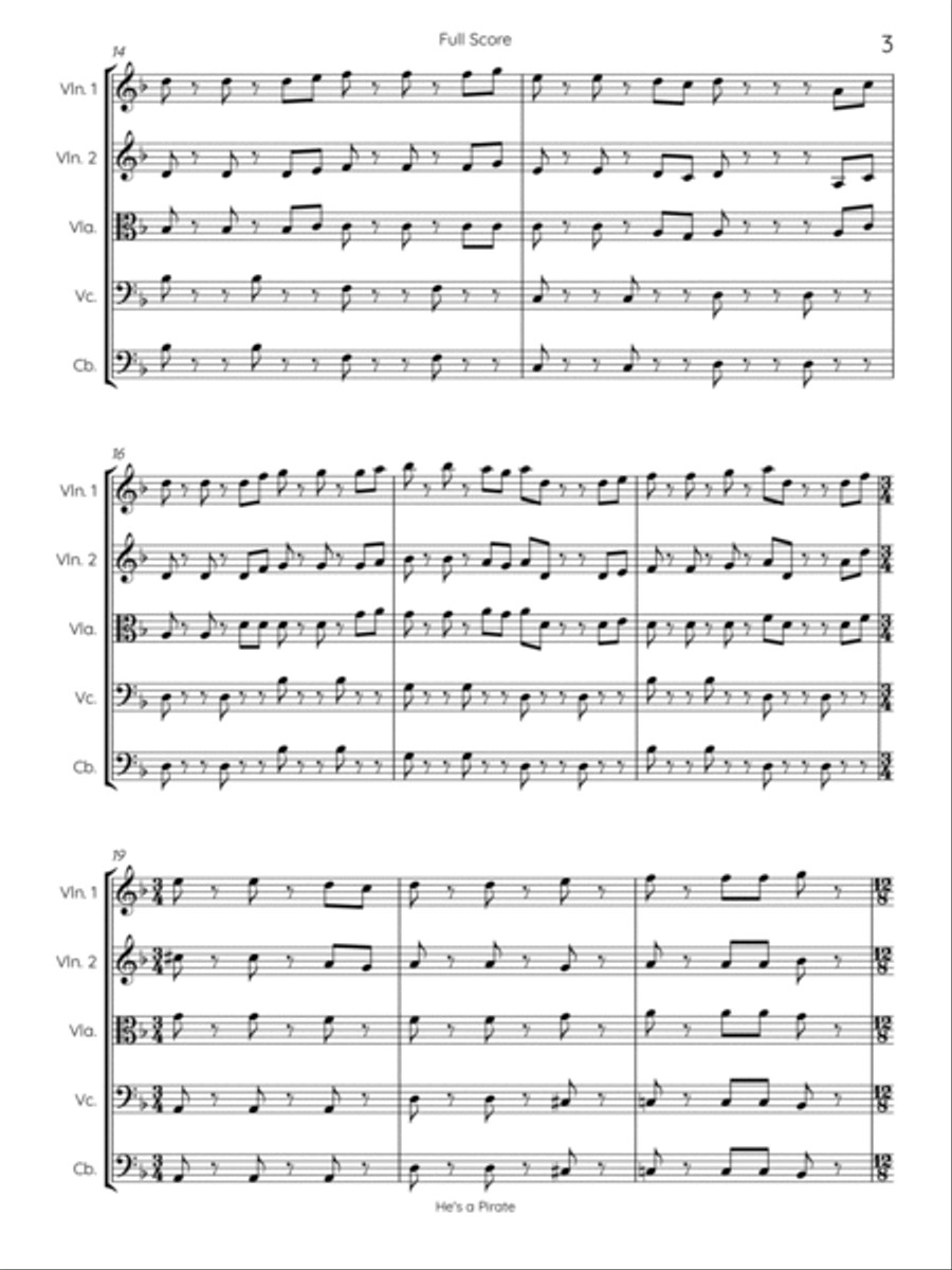 He's A Pirate String Orchestra scores gallery preview page 3