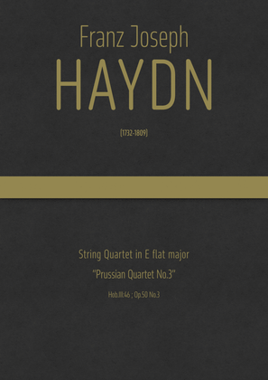 Book cover for Haydn - String Quartet in E flat major, Hob.III:46 ; Op.50 No.3 · "Prussian Quartet No.3"