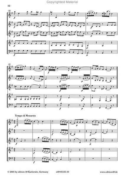 3. Quartett G-Dur, KV 156 (KV134b)