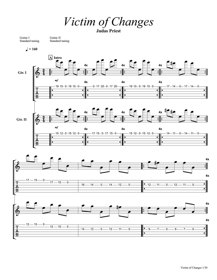 Victim Of Changes Small Ensemble scores gallery preview page 1