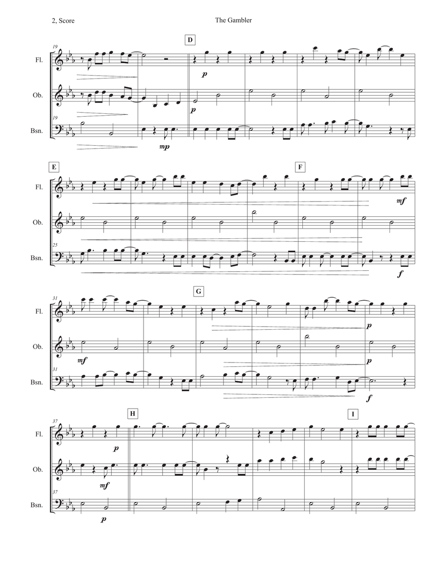 The Gambler Woodwind Trio scores gallery preview page 2