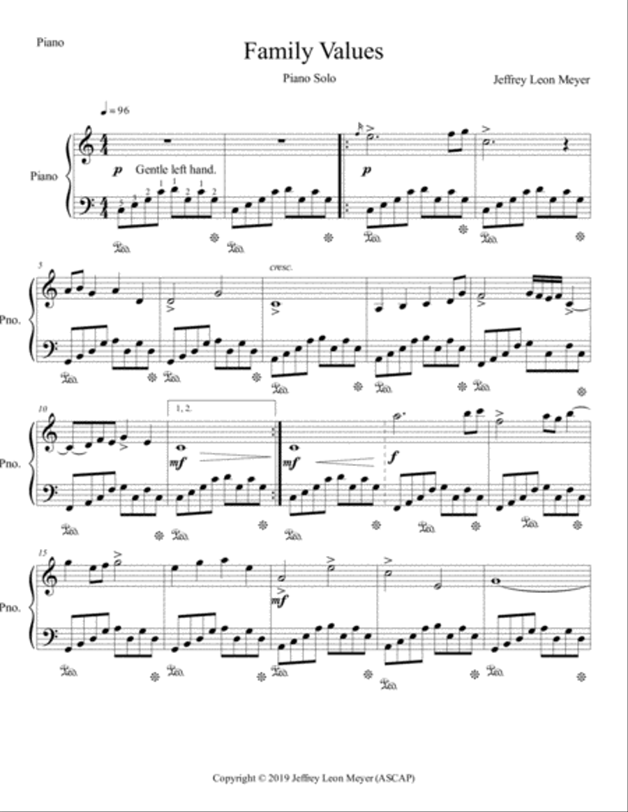 Family Values - Piano Solo Piano Solo scores gallery preview page 2