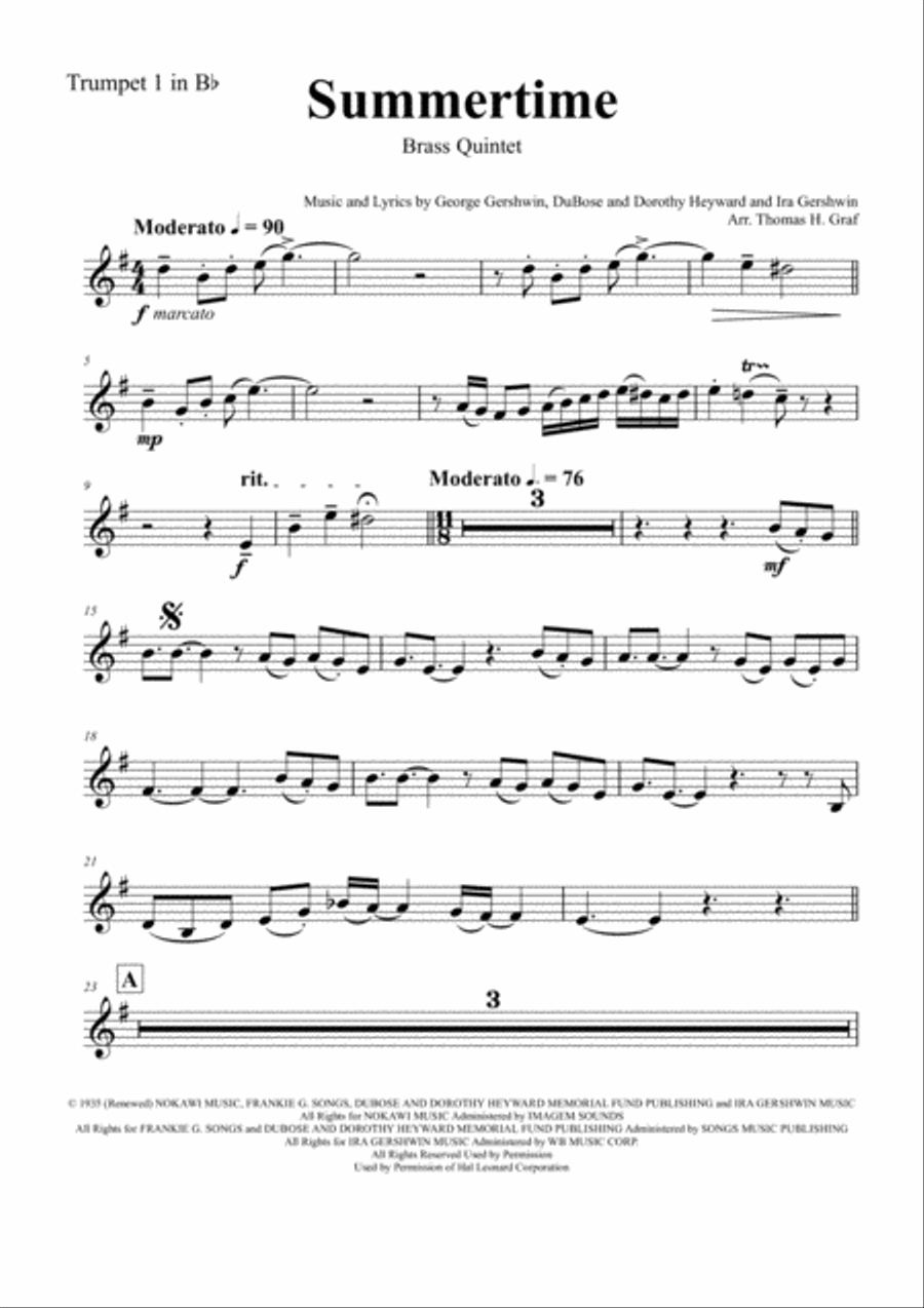 Summertime Horn scores gallery preview page 5