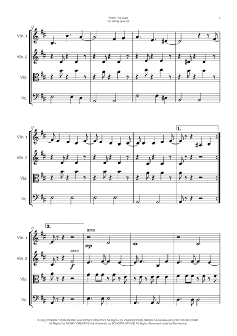 From The Start String Quartet scores gallery preview page 2