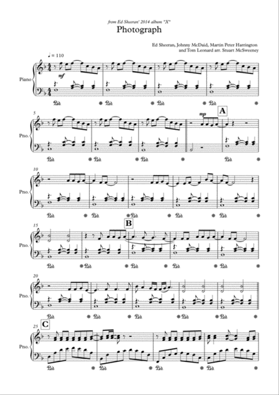 Photograph Photograph Piano Solo scores gallery preview page 2