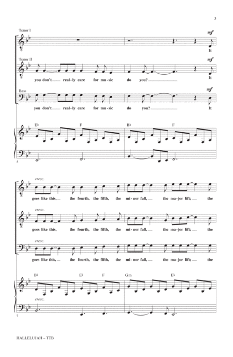 Hallelujah (arr. Roger Emerson) TTB scores gallery preview page 2
