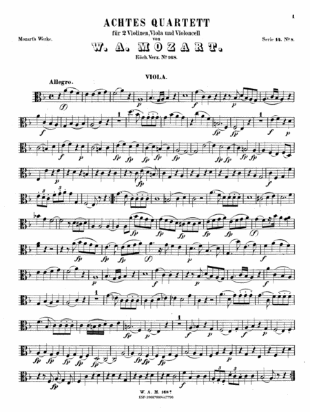 String Quartet in F major, K. 168