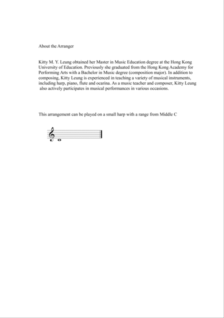 Classical Themes for The Four Seasons - 15 String Harp Harp scores gallery preview page 2