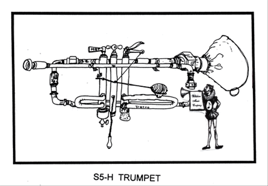 Pen & Ink Drawing of A Trumpet A Trumpet scores gallery preview page 1