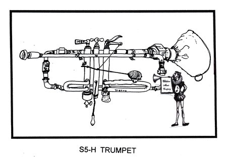 Pen & Ink Drawing of A Trumpet