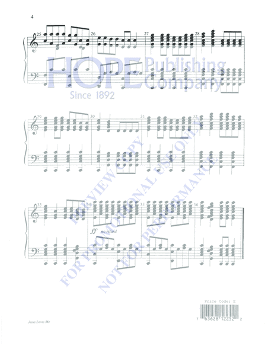 Jesus Loves Me 5-Octaves scores gallery preview page 4