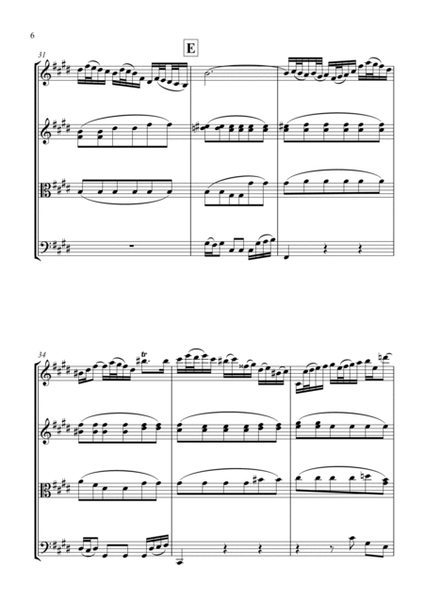 Bach: Concerto for Violin in E major Mov 2 for String Quartet - Score and Parts image number null