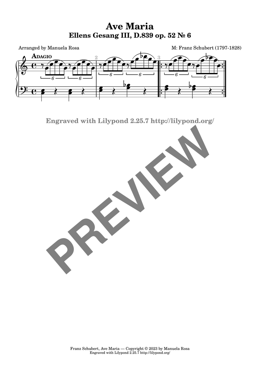 Ave Maria (Schubert) Piano Solo scores gallery preview page 4