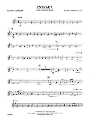 Entrada (An Overture for Band): E-flat Alto Saxophone
