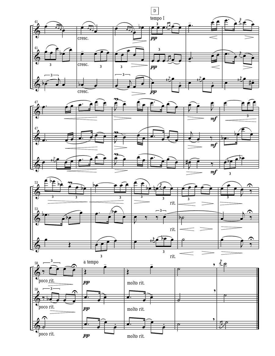 Tango by Albeniz for flute trio Flute Solo scores gallery preview page 3