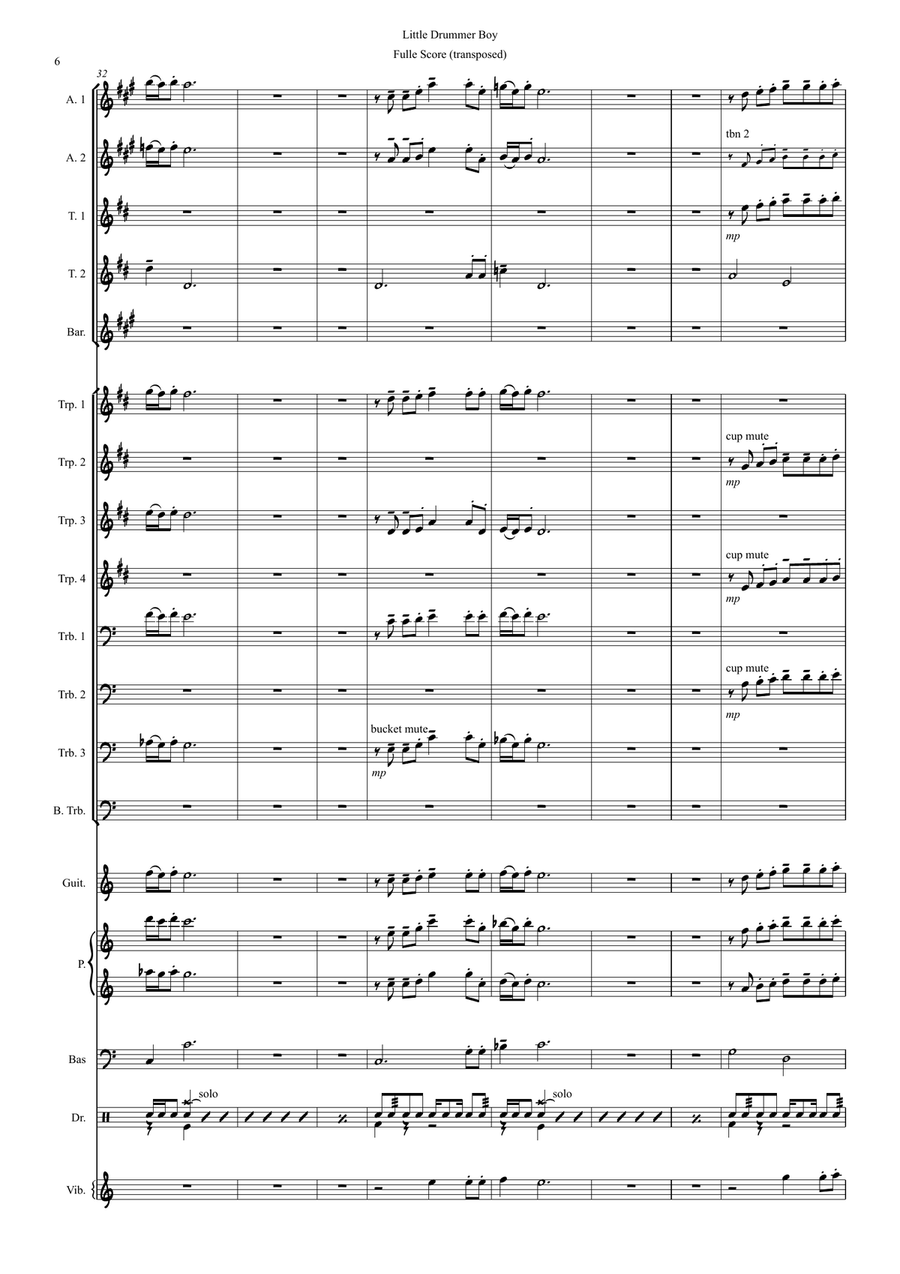 The Little Drummer Boy Jazz Ensemble scores gallery preview page 6