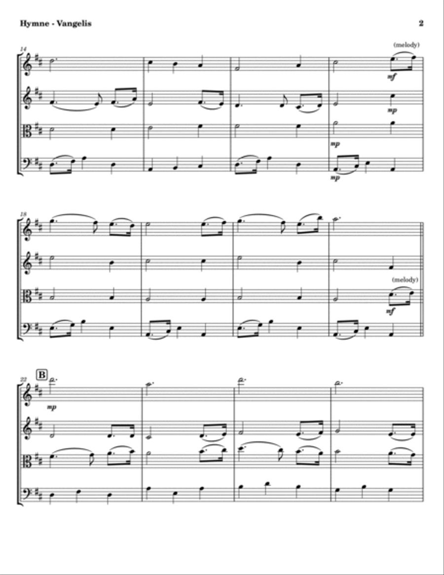 Hymne Hymne String Quartet scores gallery preview page 2