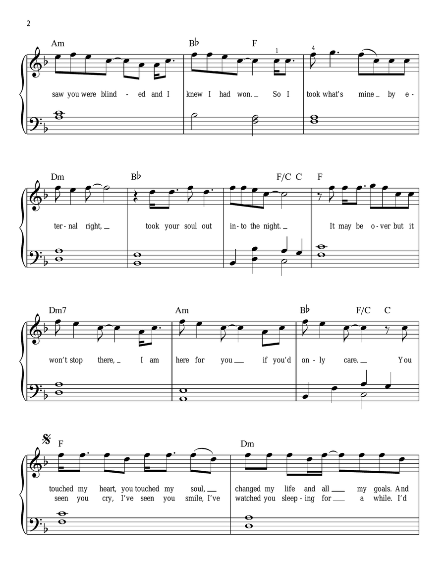 Goodbye My Lover Easy Piano scores gallery preview page 2