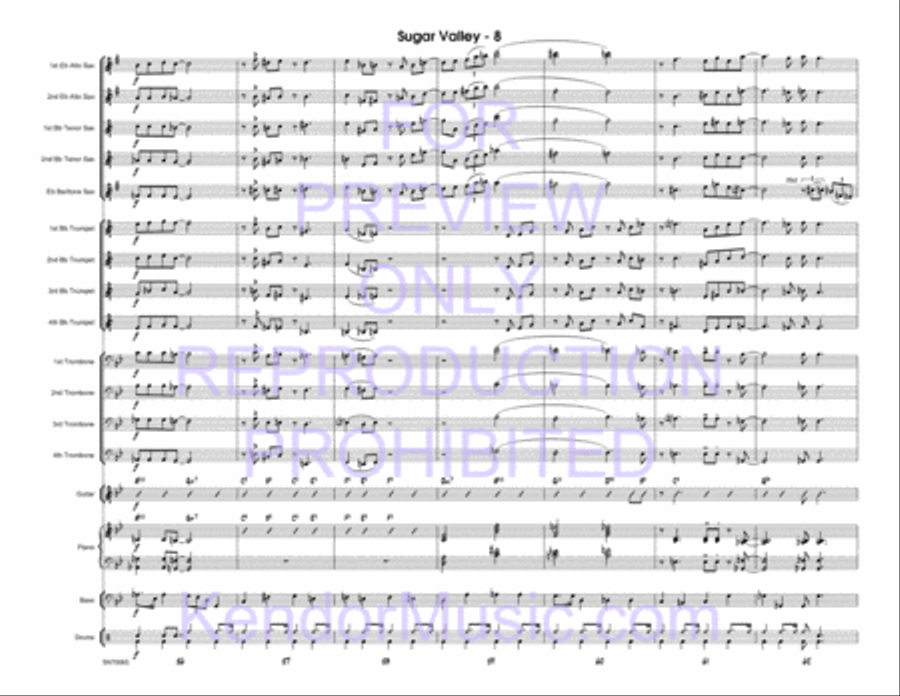 Sugar Valley (Full Score) Jazz Ensemble scores gallery preview page 9