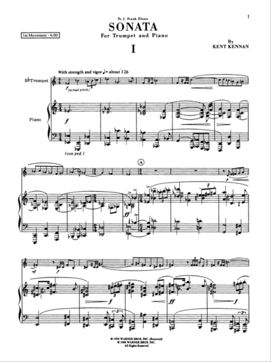 Sonata For Trumpet And Piano - Revised 1986 Edition