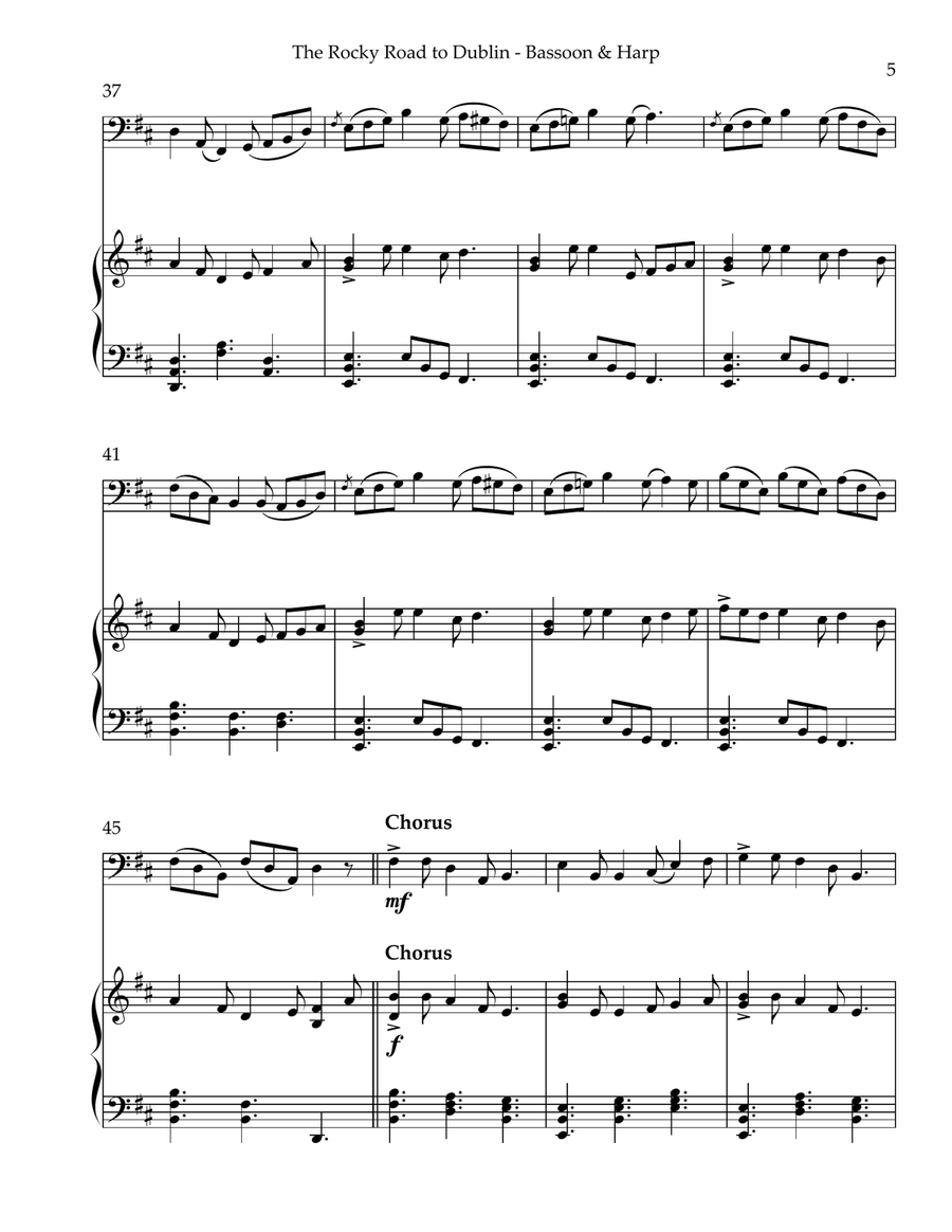 The Rocky Road to Dublin, Duet for Bassoon & Harp
