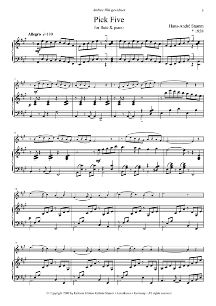 Ten pieces for flute & piano Flute Solo scores gallery preview page 3