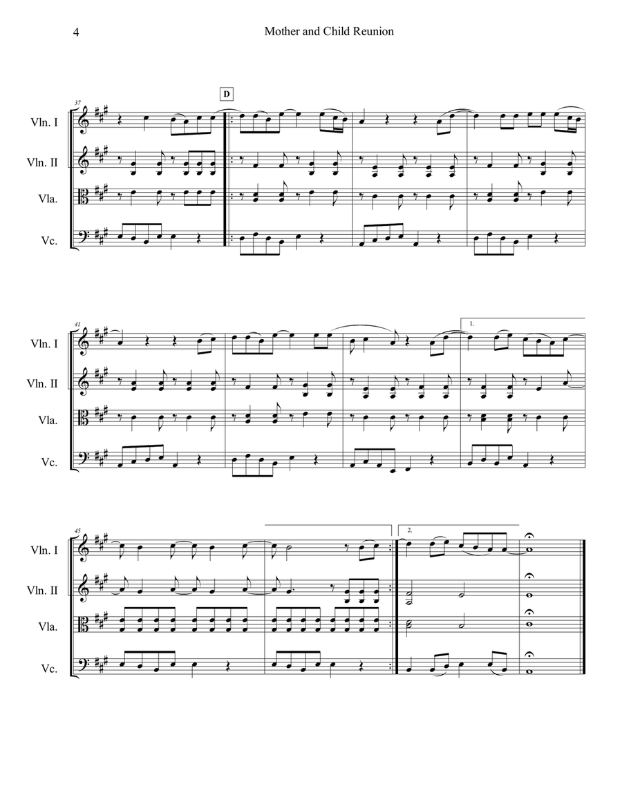 Mother And Child Reunion Mother And Child Reunion String Quartet scores gallery preview page 5